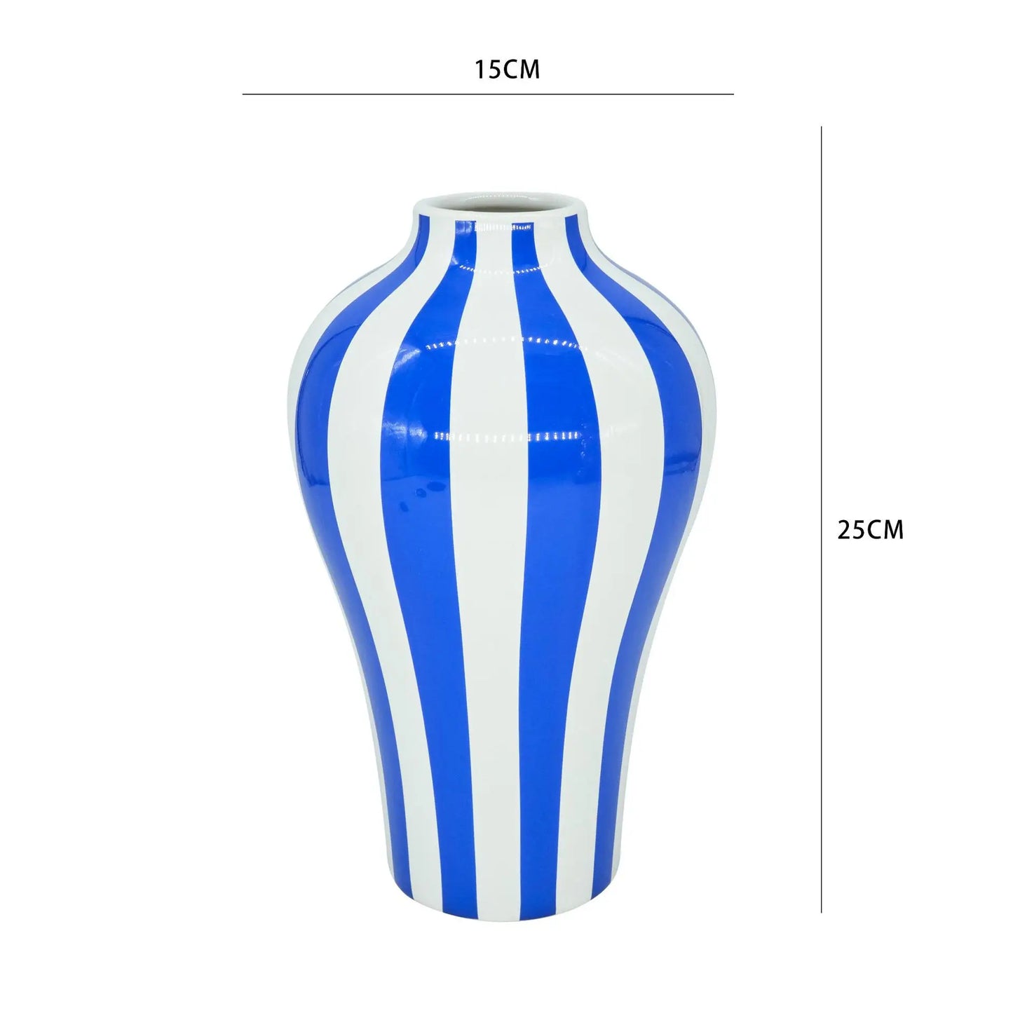 Blue and White Patterned Vase Ceramic Large