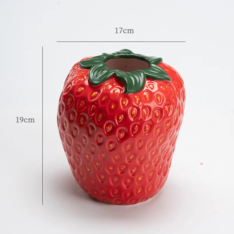 Large Strawberry Vase Ceramic