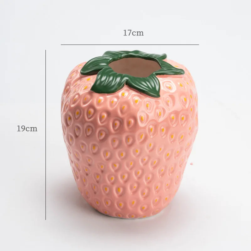 Large Strawberry Vase Ceramic