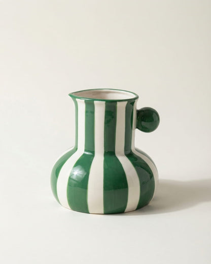 Striped Ceramic Bulbous Vase