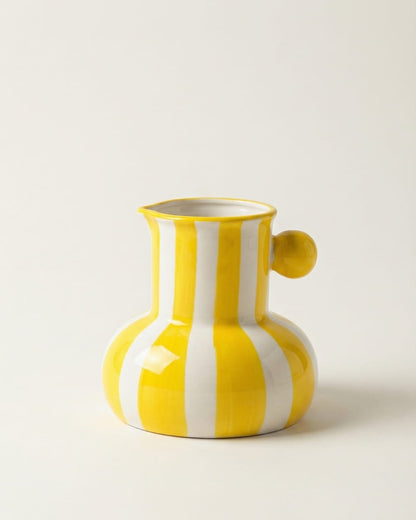 Striped Ceramic Bulbous Vase